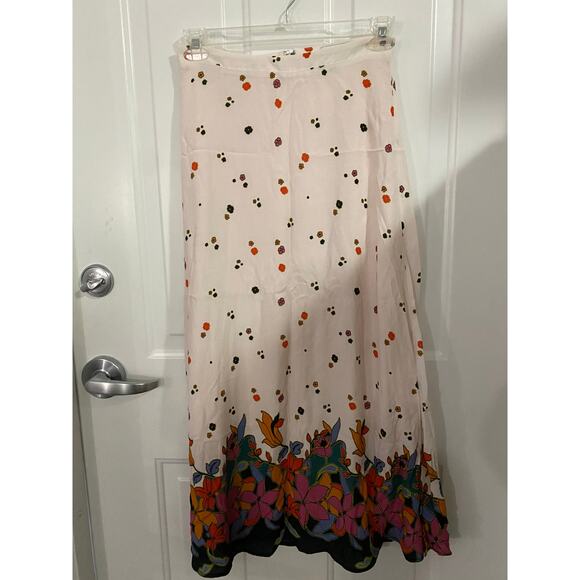 Urban Outfitters White Floral Long Maxi Skirt Sz 4 UK 8 NEW NWT - Picture 1 of 8